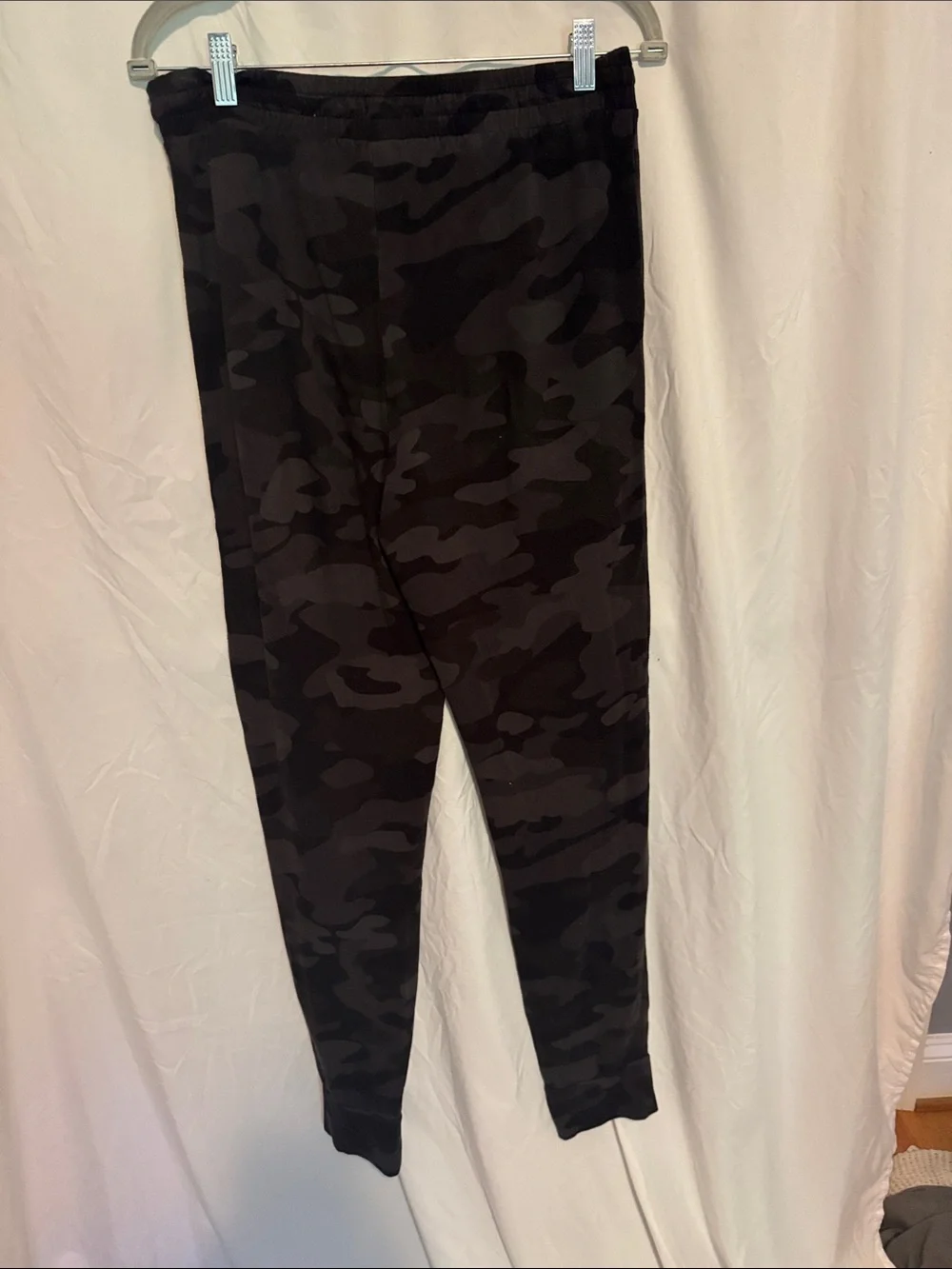 Women’s Black Camo Jogger Pants - Casual Drawstring Sweatpants.